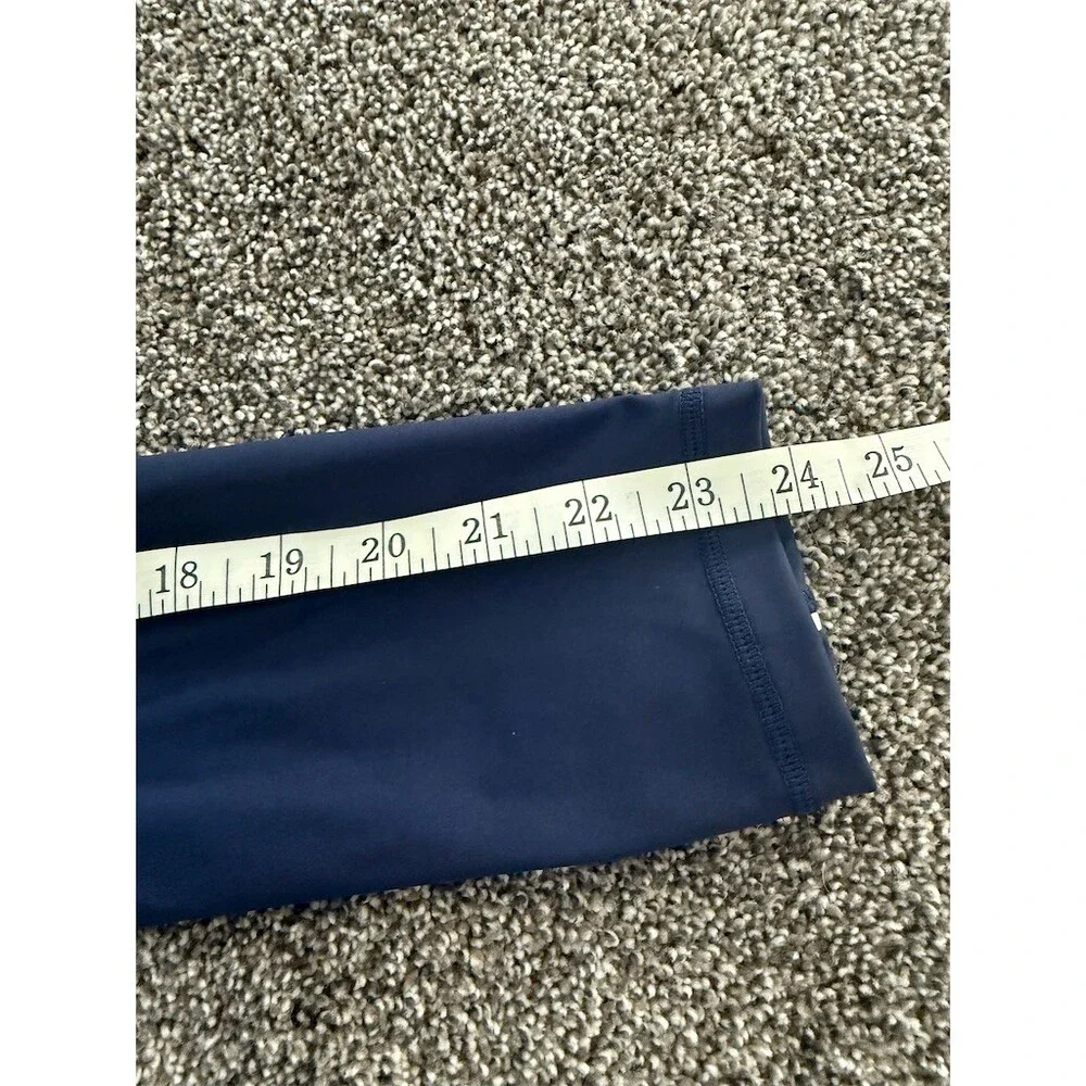 Bucked Up Leggings Womens Size L Navy Blue High Waist White Side Stripe